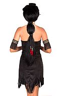 Tiger Lily den indianska flickan från Peter Pan, maskeradklänning i konstmocka med fransar och bälte
